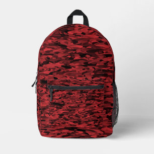 Abstract Pattern Red Black Printed Backpack