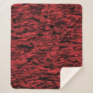 Abstract Pattern Red Black Sherpa Blanket