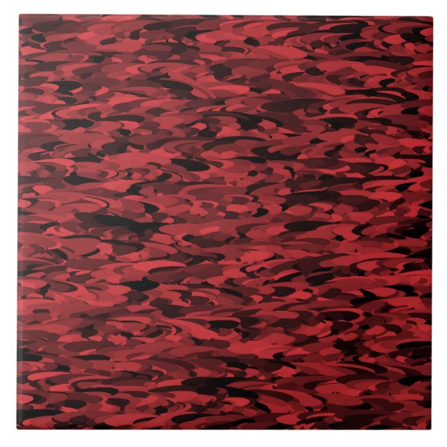 Abstract Pattern Red Black Tile (Front)