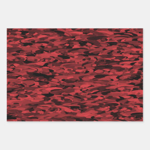 Abstract Pattern Red Black Wrapping Paper Sheet