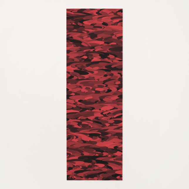 Abstract Pattern Red Black Yoga Mat (Front)