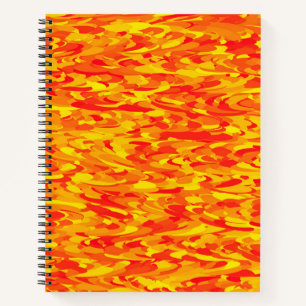 Abstract Pattern Red Orange Yellow Spiral Notebook