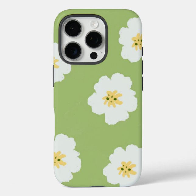 Abstract Pattern Retro  Green  Retro  Botanical Wi Case-Mate iPhone Case (Back)
