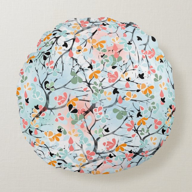 Abstract pattern round cushion (Front)