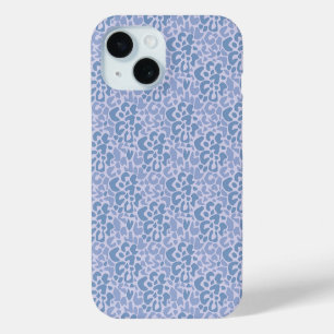 Abstract pattern spotted grey and blue iPhone 15 case