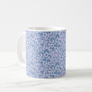 Abstract pattern spotted grey and blue coffee mug