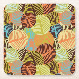 Abstract pattern square paper coaster