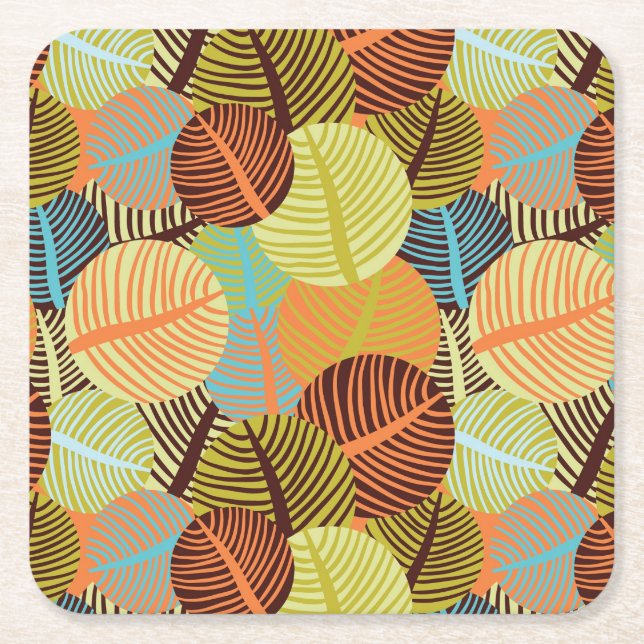 Abstract pattern square paper coaster (Front)