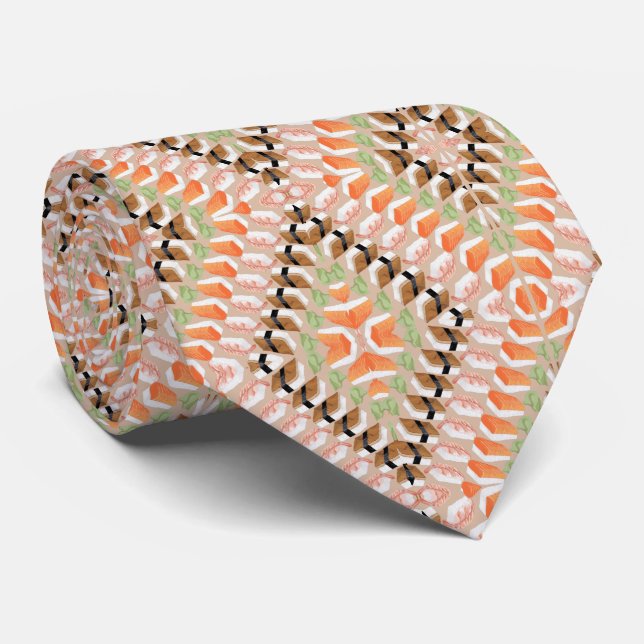 Abstract Pattern Sushi  Tie (Rolled)