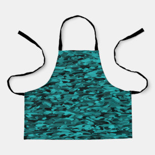Abstract Pattern Teal Black Apron