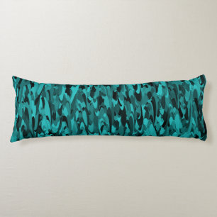 Abstract Pattern Teal Black Body Cushion