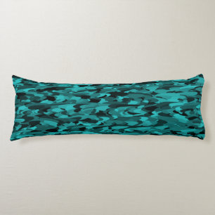 Abstract Pattern Teal Black Body Cushion