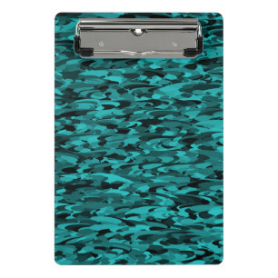 Abstract Pattern Teal Black Mini Clipboard