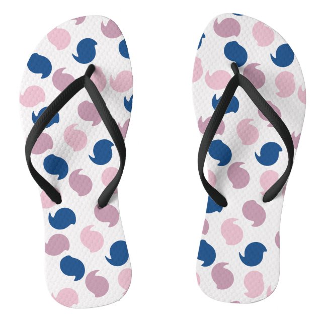 Abstract Pattern Tweaked Circle  Flip Flops (Footbed)