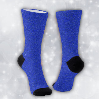 Abstract Pattern Vibrant Deep Blue White Specks Socks