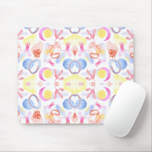 Abstract pattern with colourful shapes mouse mat