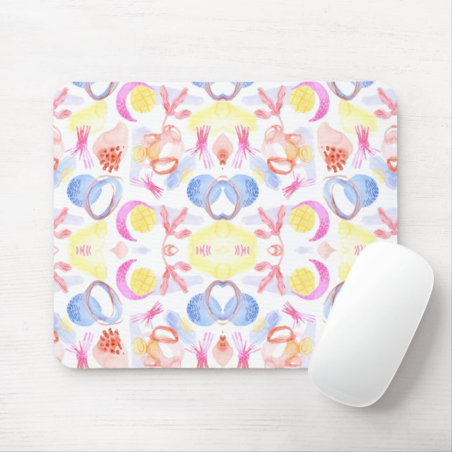 Abstract pattern with colourful shapes  mouse mat (With Mouse)