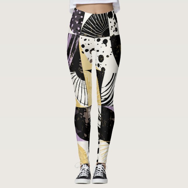 Abstract pattern with diverse shapes. leggings (Front)