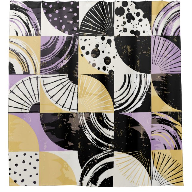 Abstract pattern with diverse shapes. shower curtain (Front)