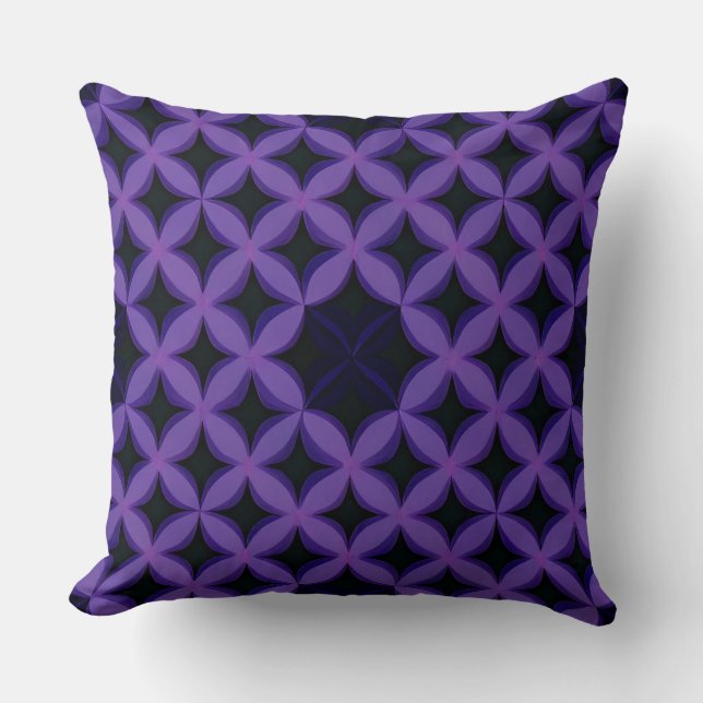 Abstract Pattern with Purple Geometric Petals Cushion (Front)