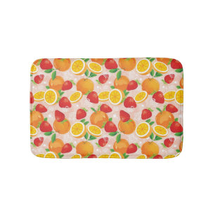 Abstract pattern with strawberry bath mat