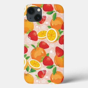 Abstract pattern with strawberry iPhone 13 case