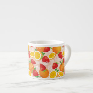 Abstract pattern with strawberry espresso cup