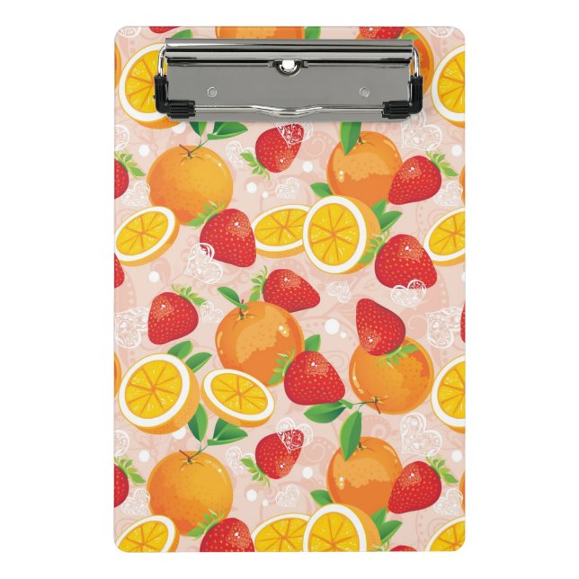 Abstract pattern with strawberry mini clipboard (Front)