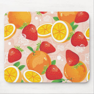 Abstract pattern with strawberry mouse mat