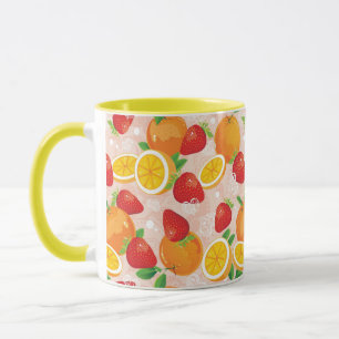 Abstract pattern with strawberry mug
