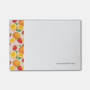 Abstract pattern with strawberry post-it notes