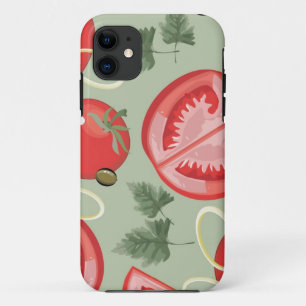 Abstract pattern with tomato iPhone 11 case