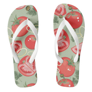 Abstract pattern with tomato flip flops