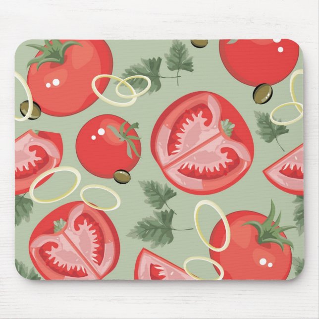 Abstract pattern with tomato mouse mat (Front)