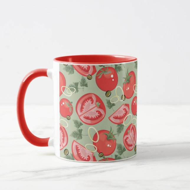Abstract pattern with tomato mug (Left)