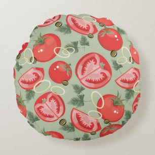 Abstract pattern with tomato round cushion