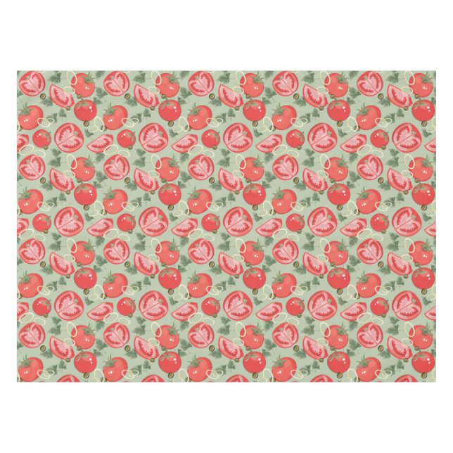 Abstract pattern with tomato tablecloth (Front (Horizontal))