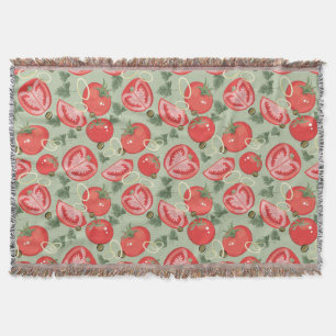 Abstract pattern with tomato throw blanket