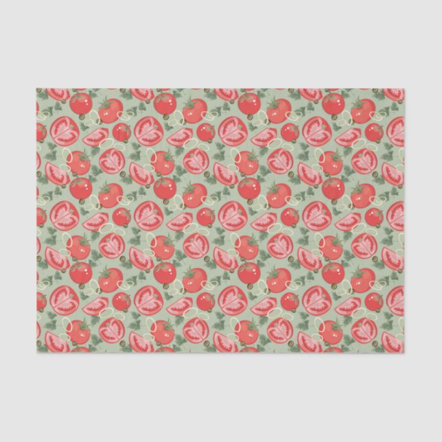 Abstract pattern with tomato tissue paper (Front)