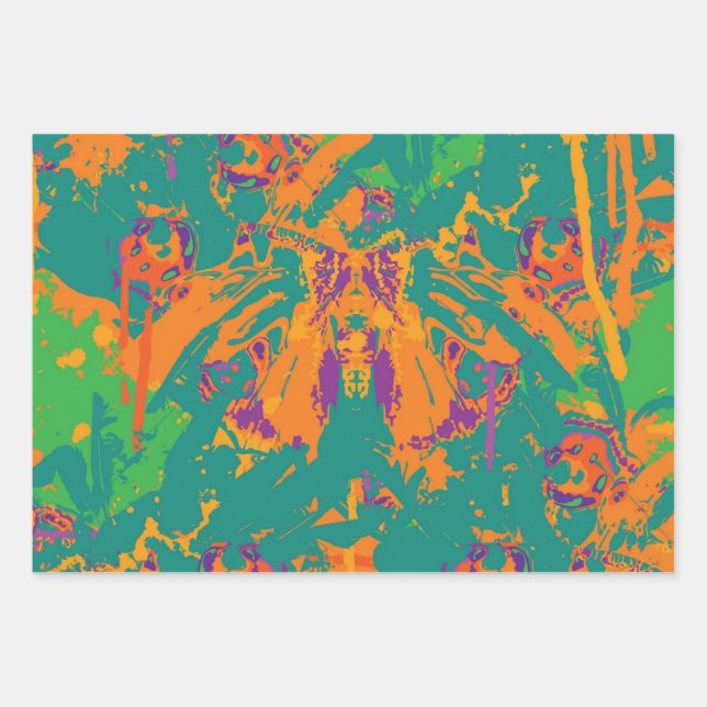 Abstract pattern wrapping paper sheet (Front)