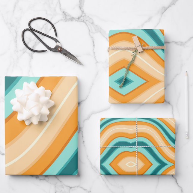 Abstract pattern wrapping paper sheet (Front)