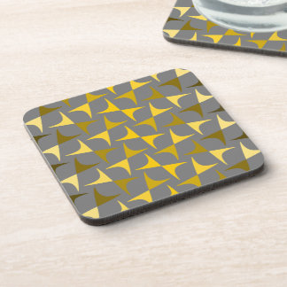 Abstract pattern yellow and grey  coaster
