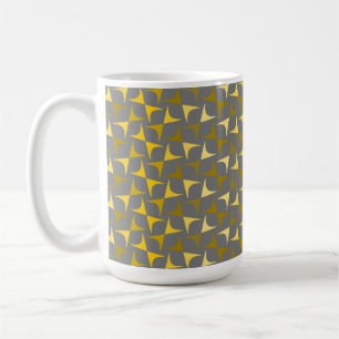 Abstract pattern yellow and grey coffee mug