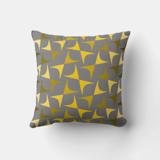 Abstract pattern yellow and grey cushion