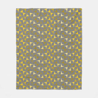 Abstract Pattern Yellow and Grey Fleece Blanket