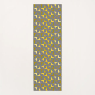 Abstract pattern yellow and grey yoga mat