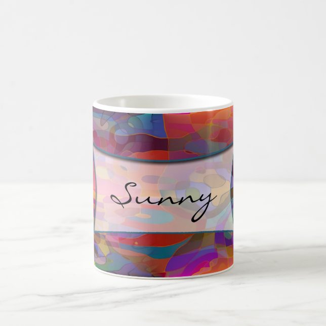 Abstract Pattern & your text Coffee Mug (Center)
