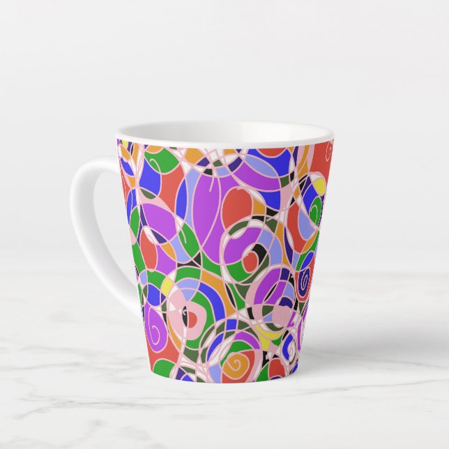  Abstract  Patterns  Latte Mug (Left Angle)