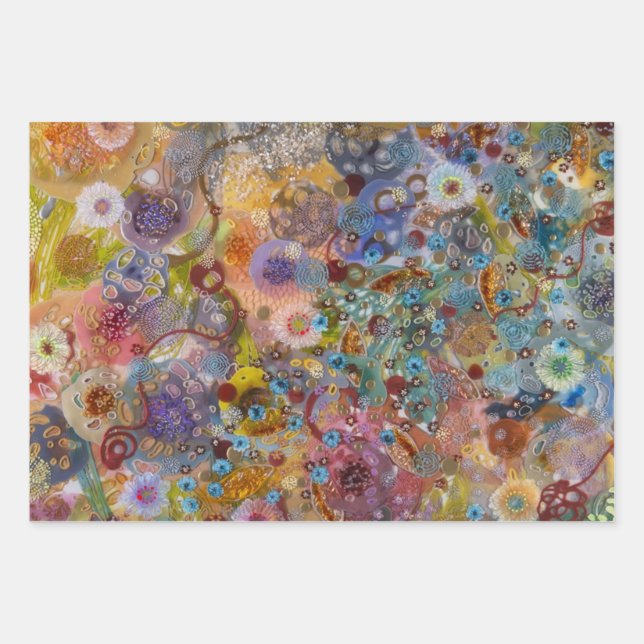 Abstract patterns wrapping paper sheet (Front)