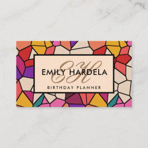 Abstract Paving Mosaic Birthday Planner Business Card